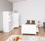 Casa Padrino Landhausstil Massivholz Kinderzimmer M�bel Set Wei� - 1 Einzelbett & 1 Kleiderschrank & 1 Nachttisch - Landhausstil M�bel