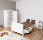 Casa Padrino Landhausstil Massivholz Kinderzimmer M�bel Set Wei� - 1 Einzelbett & 1 Kleiderschrank & 1 Nachttisch - Landhausstil M�bel