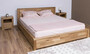 Casa Padrino Landhausstil Massivholz Schlafzimmer Set Naturfarben - 1 Doppelbett & 2 Nachttische - Landhausstil Schlafzimmer M�bel
