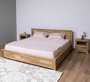 Casa Padrino Landhausstil Massivholz Schlafzimmer Set Naturfarben - 1 Doppelbett & 2 Nachttische - Landhausstil Schlafzimmer M�bel