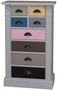 Casa Padrino Landhausstil Massivholz Kommode mit 8 Schubladen Grau / Mehrfarbig 60 x 36 x H. 100 cm - Landhausstil M�bel