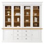 Casa Padrino Landhausstil Massivholz Schrank Wei� / Naturfarben 223 x 51 x H. 228 cm