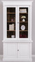 Casa Padrino Landhausstil Schrank Wei� / Dunkelbraun 120 x 50 x H. 228 cm - Massivholz Vitrine - Landhausstil Massivholz M�bel