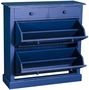 Casa Padrino Landhausstil Massivholz Schuhschrank Antik Blau 103 x 35 x H. 105 cm - Landhausstil Garderobenm�bel