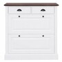 Casa Padrino Landhausstil Massivholz Schuhschrank Wei� / Dunkelbraun H. 105 cm - Massivholz M�bel - Landhausstil Garderobenm�bel