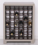 Casa Padrino Landhausstil Massivholz Weinschrank Grau / Dunkelbraun / Schwarz 68 x 35 x H. 68 cm - Massivholz Weinregal im Landhausstil - Massivholz Bar M�bel - Landhausstil Bar M�bel
