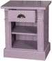 Casa Padrino Landhausstil Nachttisch mit Schublade und Regal Antik Lila 49 x 33 x H. 60 cm - Massivholz Nachtkommode - Nachtschrank - Landhausstil Schlafzimmerm�bel