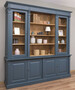 Casa Padrino Landhausstil Wohnzimmerschrank Blau / Naturfarben 223 x 51 x H. 228 cm - Massivholz Schrank - B�cherschrank - Regalschrank - Landhausstil M�bel
