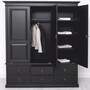 Casa Padrino Landhausstil Schlafzimmer Schrank Schwarz 174 cm - Schlafzimmer M�bel