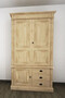Casa Padrino Landhausstil Schlafzimmerschrank Naturfarben 120 x 59 x H. 210 cm - Massivholz Kleiderschrank mit 3 T�ren und 3 Schubladen - Massivholz Schlafzimmer M�bel im Landhausstil
