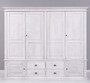 Casa Padrino Landhausstil Schlafzimmerschrank Hellgrau 232 x 59 x H. 197 cm - Massivholz Kleiderschrank mit 6 T�ren und 4 Schubladen - Massivholz Schlafzimmer M�bel im Landhausstil