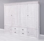 Casa Padrino Landhausstil Schlafzimmerschrank Hellgrau 232 x 59 x H. 197 cm - Massivholz Kleiderschrank mit 6 T�ren und 4 Schubladen - Massivholz Schlafzimmer M�bel im Landhausstil