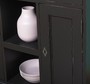 Casa Padrino Landhausstil Schrank Antik Schwarz 97 x 40 x H. 210 cm - Massivholz Regalschrank mit 2 T�ren und 6 Schubladen - M�bel im Landhausstil