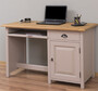 Casa Padrino Landhausstil Schreibtisch Grau / Naturfarben 130 x 60 x H. 78 cm - Massivholz Sekret�r im Landhausstil - B�ro M�bel - Massivholz M�bel - Landhausstil M�bel