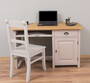 Casa Padrino Landhausstil Schreibtisch Grau / Naturfarben 130 x 60 x H. 78 cm - Massivholz Sekret�r im Landhausstil - B�ro M�bel - Massivholz M�bel - Landhausstil M�bel