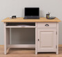 Casa Padrino Landhausstil Schreibtisch Grau / Naturfarben 130 x 60 x H. 78 cm - Massivholz Sekret�r im Landhausstil - B�ro M�bel - Massivholz M�bel - Landhausstil M�bel