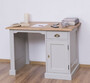 Casa Padrino Landhausstil Schreibtisch Grau / Naturfarben 110 x 70 x H. 78 cm - Massivholz Sekret�r im Landhausstil - B�ro M�bel - Massivholz M�bel - Landhausstil M�bel