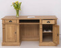 Casa Padrino Landhausstil Schreibtisch Naturfarben 160 x 70 x H. 78 cm - Massivholz B�rotisch mit 2 T�ren und 2 Schubladen - Massivholz M�bel - B�ro M�bel im Landhausstil - Landhausstil M�bel