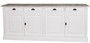 Casa Padrino Landhausstil K�chenschrank mit 4 T�ren und 4 Schubladen Wei� / Naturfarben 219 x 51 x H. 90 cm - Massivholz Schrank - Landhausstil M�bel