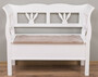 Casa Padrino Landhausstil Sitzbank Wei� / Naturfarben 117 x 48 x H. 92 cm - Massivholz Bank mit Stauraum - Massivholz M�bel - Landhausstil M�bel - Landhausstil Einrichtung