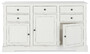 Casa Padrino Landhausstil Sideboard Antik Wei� 145 x 40 x H. 85 cm - Landhausstil Schrank mit 3 T�ren und 5 Schubladen - Landhausstil M�bel - Landhausstil Einrichtung