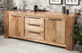 Casa Padrino Landhausstil Sideboard Naturfarben 175 x 50 x H. 76 cm - Massivholz Schrank mit 2 T�ren und 3 Schubladen - Wohnzimmer M�bel