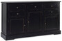 Casa Padrino Landhausstil Sideboard Antik Schwarz 145 x 40 x H. 85 cm - Landhausstil Schrank mit 3 T�ren und 5 Schubladen - Landhausstil M�bel - Landhausstil Einrichtung
