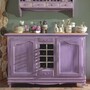 Casa Padrino Luxus Landhausstil Sideboard Antik Lila / Wei� 150 cm - Landhausstil Esszimmer M�bel - Made in Italy