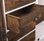 Casa Padrino Landhausstil Sideboard Wei� / Dunkelbraun 180 x 48 x H. 93 cm - Massivholz Schrank mit 2 T�ren und 4 Schubladen - M�bel im Landhausstil