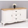 Casa Padrino Landhausstil Sideboard Wei� / Naturfarben 158 cm - Landhausstil M�bel