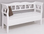 Casa Padrino Landhausstil Sitzbank Wei� 163 x 48 x H. 92 cm - Massivholz Bank mit Stauraum - Massivholz M�bel - Landhausstil M�bel - Landhausstil Einrichtung