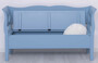Casa Padrino Landhausstil Sitzbank Antik Hellblau 163 x 48 x H. 92 cm - Massivholz Bank mit Stauraum - Massivholz M�bel - Landhausstil M�bel - Landhausstil Einrichtung