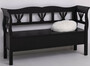 Casa Padrino Landhausstil Sitzbank Schwarz 163 x 48 x H. 92 cm - Massivholz Bank mit Stauraum - Massivholz M�bel - Landhausstil M�bel - Landhausstil Einrichtung