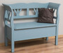 Casa Padrino Landhausstil Sitzbank Hellblau 117 x 48 x H. 92 cm - Massivholz Bank mit Stauraum - Massivholz M�bel - Landhausstil M�bel - Landhausstil Einrichtung