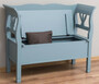 Casa Padrino Landhausstil Sitzbank Hellblau 117 x 48 x H. 92 cm - Massivholz Bank mit Stauraum - Massivholz M�bel - Landhausstil M�bel - Landhausstil Einrichtung