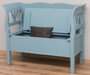 Casa Padrino Landhausstil Sitzbank Hellblau 117 x 48 x H. 92 cm - Massivholz Bank mit Stauraum - Massivholz M�bel - Landhausstil M�bel - Landhausstil Einrichtung