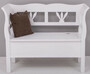 Casa Padrino Landhausstil Sitzbank Wei� 117 x 48 x H. 92 cm - Massivholz Bank mit Stauraum - Massivholz M�bel - Landhausstil M�bel - Landhausstil Einrichtung