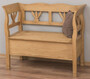 Casa Padrino Landhausstil Sitzbank Naturfarben 117 x 48 x H. 92 cm - Massivholz Bank mit Stauraum - Massivholz M�bel - Landhausstil M�bel - Landhausstil Einrichtung