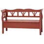 Casa Padrino Landhausstil Massivholz Sitzbank mit Stauraum Bordeauxrot 163 cm - Landhausstil M�bel