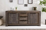 Casa Padrino Landhausstil Sideboard Grau 175 x 50 x H. 76 cm - Massivholz Schrank mit 2 T�ren und 3 Schubladen - Wohnzimmer M�bel