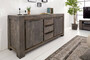 Casa Padrino Landhausstil Sideboard Grau 175 x 50 x H. 76 cm - Massivholz Schrank mit 2 T�ren und 3 Schubladen - Wohnzimmer M�bel