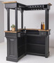 Casa Padrino Landhausstil Bar Theke Schwarz / Dunkelbraun 148 x 148 x H. 210 cm - Massivholz Thekentisch - Massivholz Barm�bel - Barm�bel im Landhausstil - Landhausstil Einrichtung