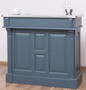 Casa Padrino Landhausstil Theke Blau / Silber 120 x 65 x H. 107 cm - Massivholz Thekentisch mit verzinkter Tischplatte - Barm�bel im Landhausstil