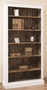 Casa Padrino Landhausstil B�cherschrank Wei� / Braun 110 x 39 x H. 210 cm - Massivholz Schrank - Regalschrank - Wohnzimmerschrank - B�roschrank - Landhausstil M�bel