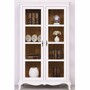 Casa Padrino Landhausstil Vitrine mit 2 Glast�ren Wei� / Braun 112 x 49 x H. 190 cm