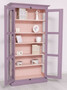 Casa Padrino Landhausstil Vitrine Lila / Rosa 109 x 40 x H. 210 cm - Massivholz Vitrinenschrank mit 2 Glast�ren - Massivholz Schrank - Massivholz M�bel - Landhausstil M�bel