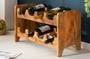Casa Padrino Landhausstil Weinregal Naturfarben 54 x 26 x H. 36 cm - Handgefertigter Massivholz Weinflaschenhalter - Standregal - Wandregal - Landhausstil M�bel