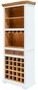 Casa Padrino Landhausstil Weinschrank Wei� / Naturfarben 72 x 40 x H. 196 cm - Handgefertigter Massivholz Barschrank - Barm�bel im Landhausstil