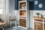 Casa Padrino Landhausstil Weinschrank Wei� / Naturfarben 72 x 40 x H. 196 cm - Handgefertigter Massivholz Barschrank - Barm�bel im Landhausstil