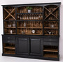 Casa Padrino Landhausstil Barschrank Schwarz / Dunkelbraun 240 x 50 x H. 210 cm - Massivholz Weinschrank im Landhausstil - Landhausstil Bar M�bel